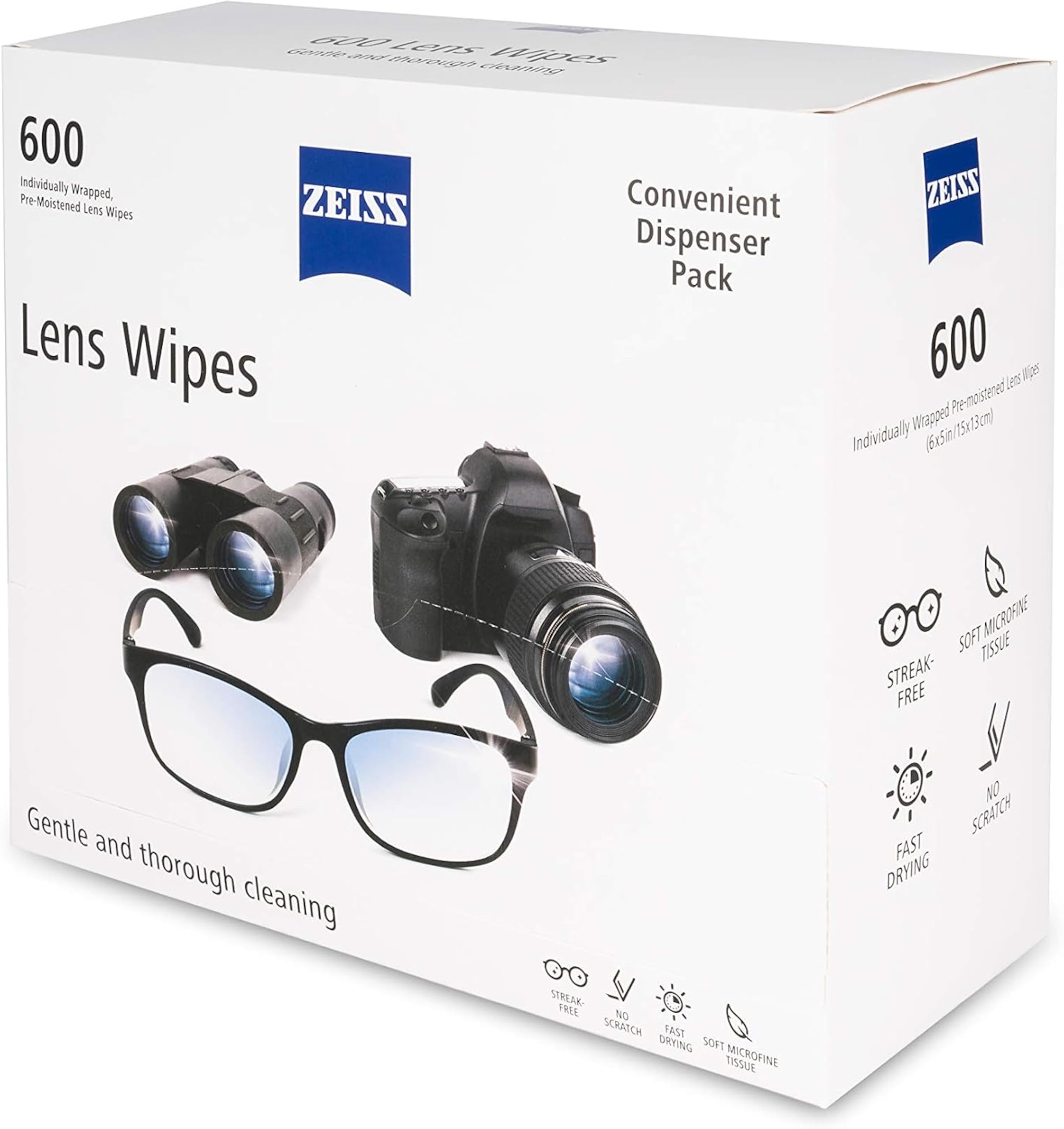 ZEISS lens wipes close-up texture showing ultra-soft non-abrasive surface