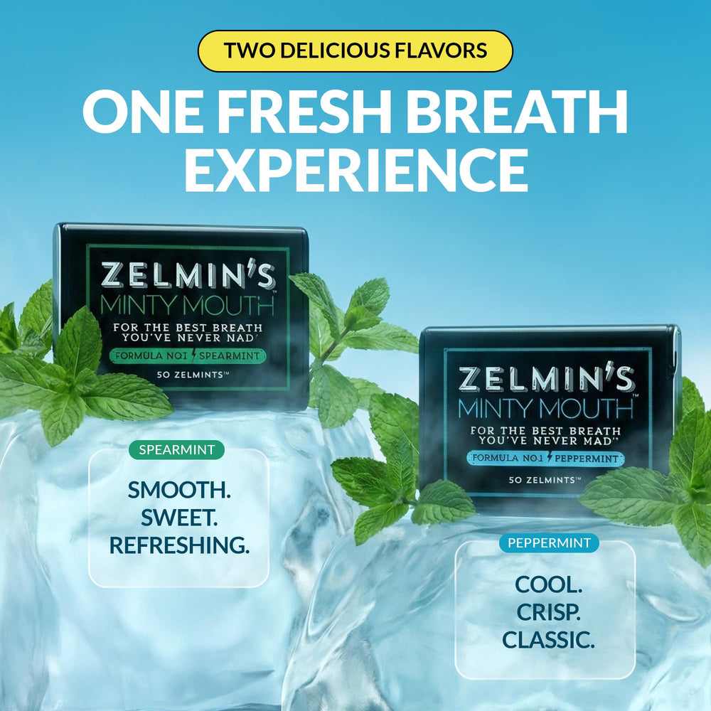 Retail display-ready visuals show easy access to fresh breath.