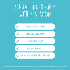 Zen Again Ashwagandha KSM-66 capsules close-up highlighting adaptogen power