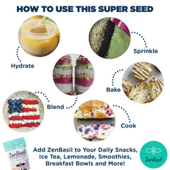 Zen Basil Seeds added to a smoothie for texture and fiber.
