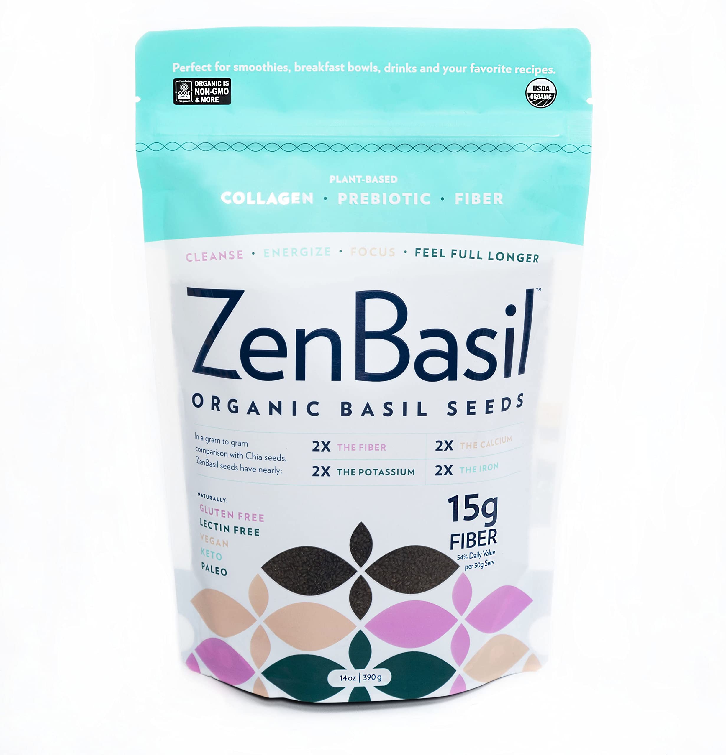 Zen Basil Seeds in a bowl ready to soak or sprinkle into meals.