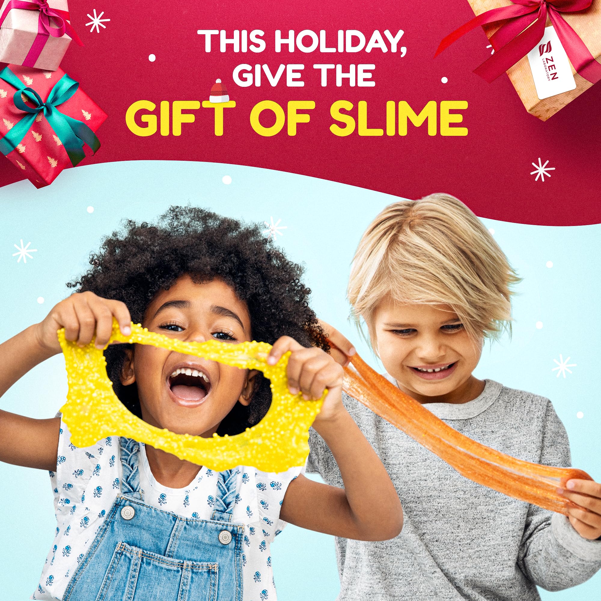 Zen Laboratory Slime party favors for birthdays and holidays.
