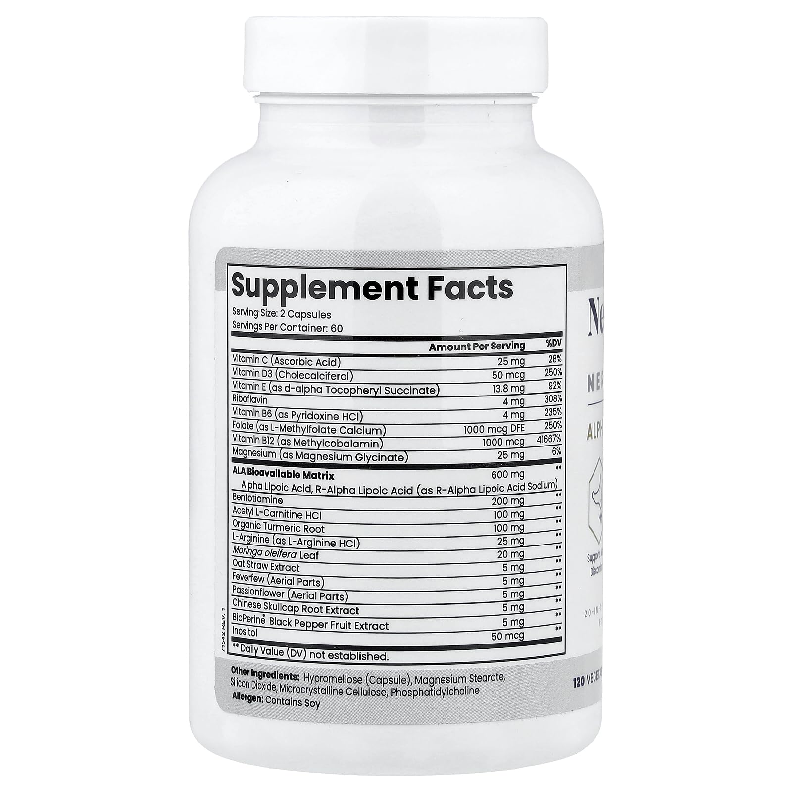 Zen Nutrients NeuraZenX pills closeup, compact capsules for nerve support.