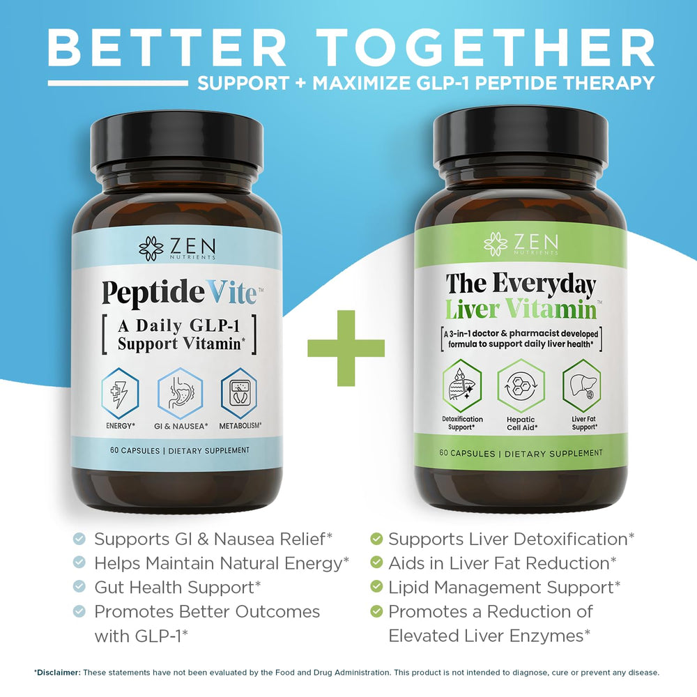 Zen Nutrients PeptideVite bottle with 60 capsules.