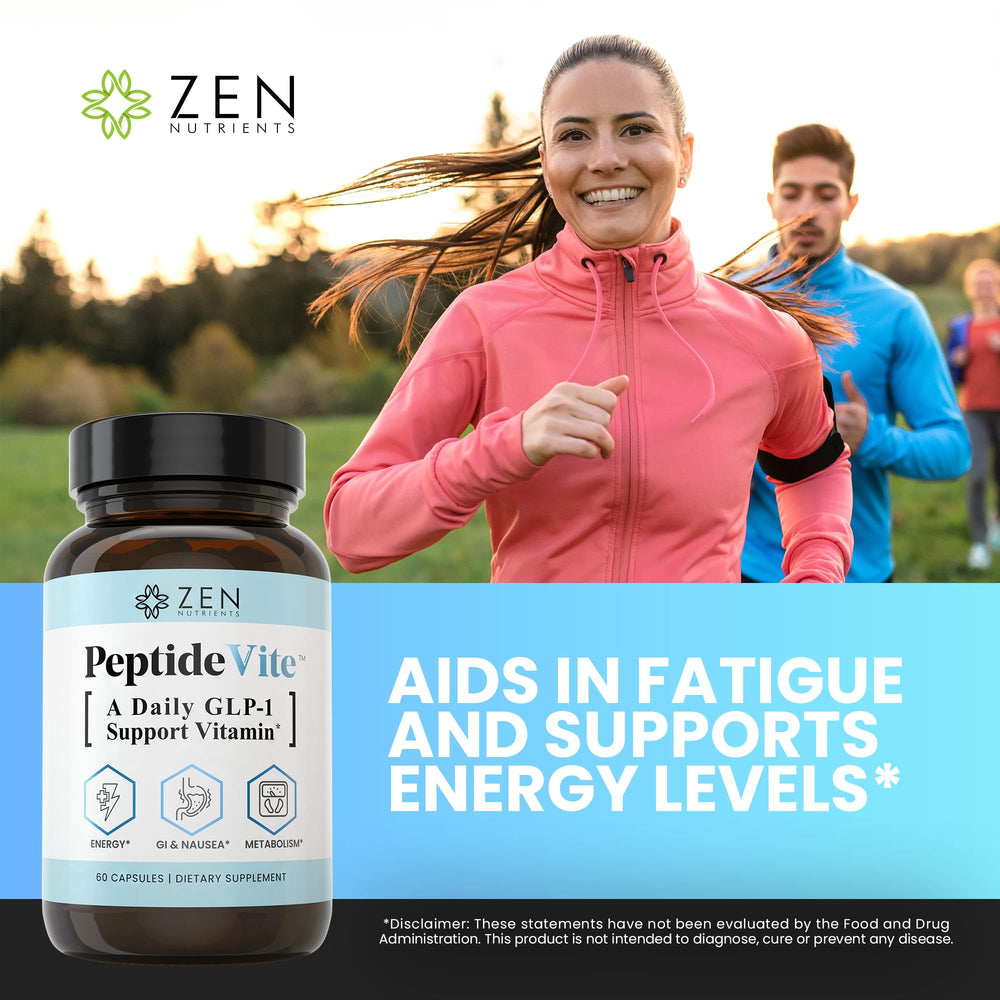 Zen Nutrients PeptideVite ingredient list featuring ginger and bromelain.