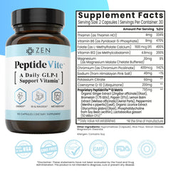 Zen Nutrients PeptideVite probiotic capsule promotes balanced gut flora.