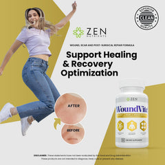 Zen Nutrients WoundVite label emphasizes vegan capsules and quality formulation