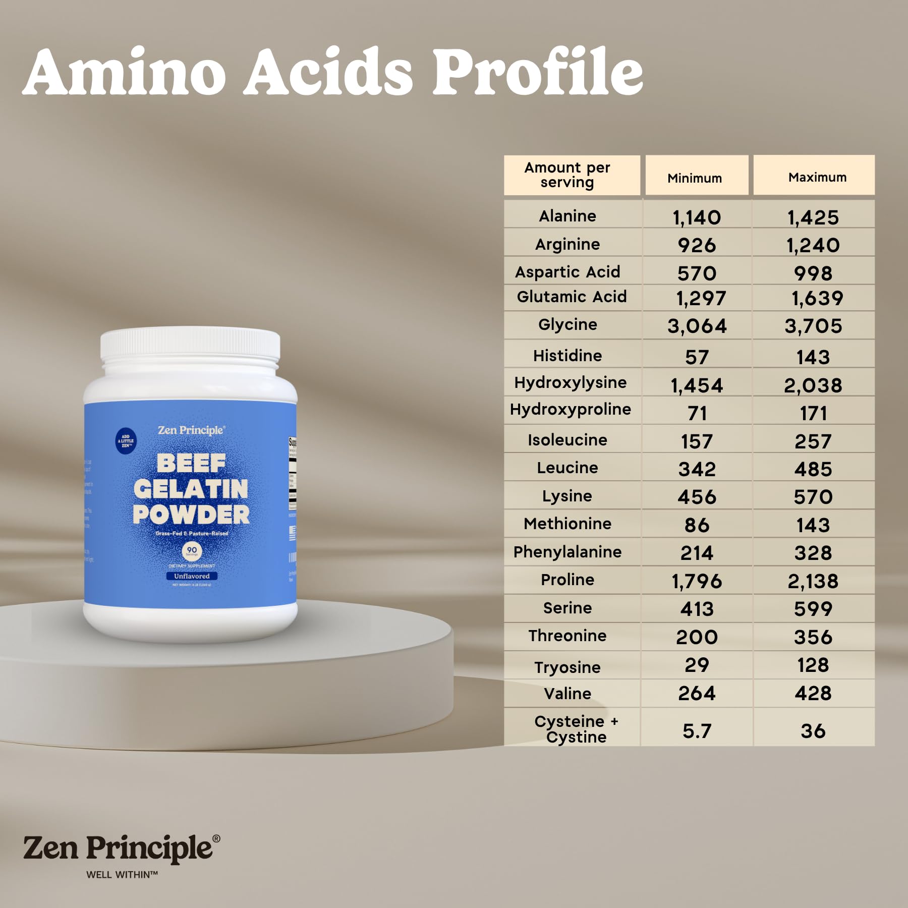 Zen Principle gelatin blends into hot drinks for easy nutrition.