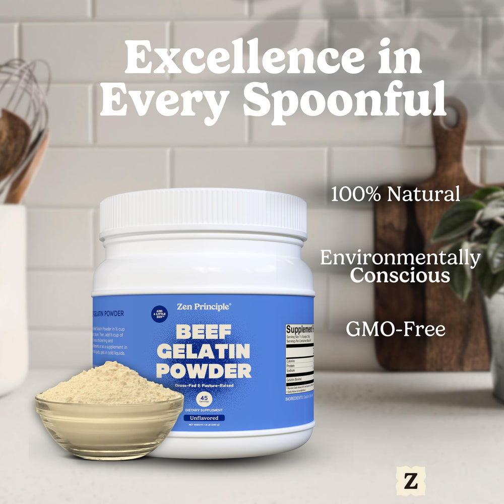 Zen Principle gelatin in a smoothie for nutrition boost