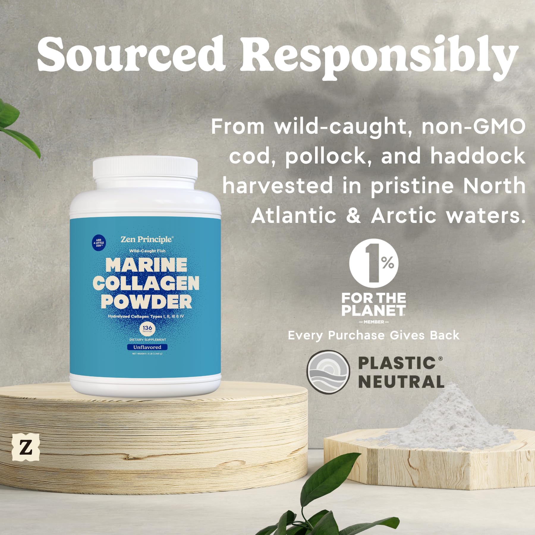Zen Principle powder dissolves smoothly in water for quick mixing.