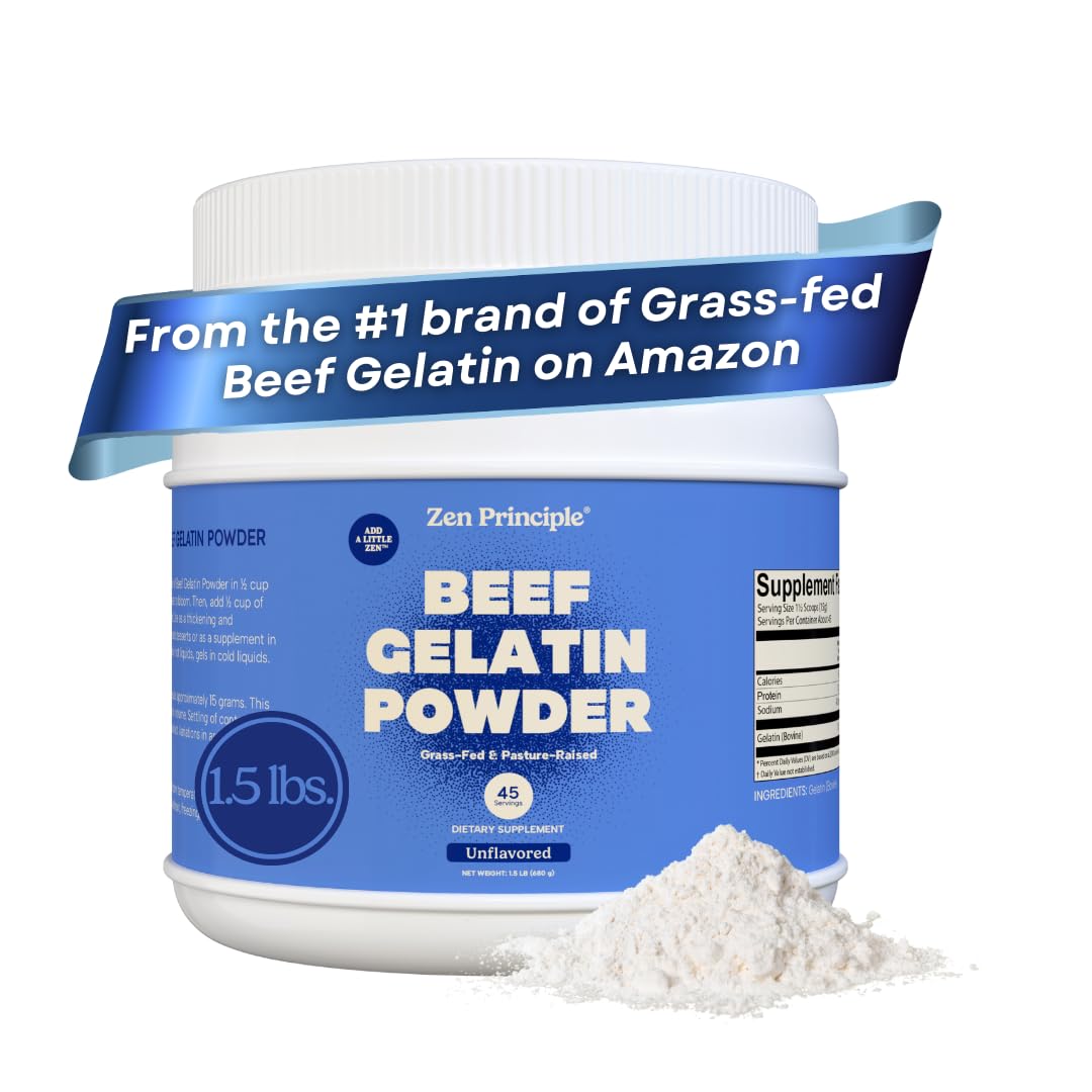 Zen Principle grass-fed gelatin powder packaging