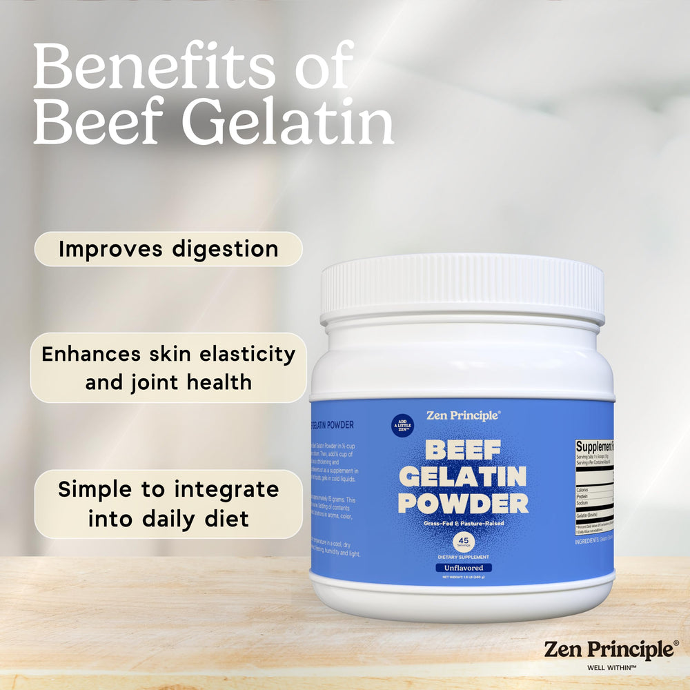 Zen Principle unflavored gelatin dissolving in a hot drink