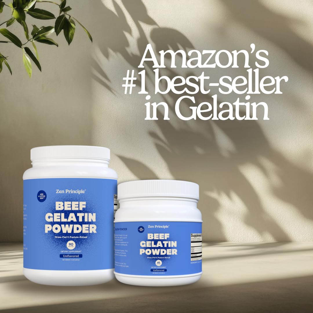 Zen Principle unflavored gelatin ideal for clean thickening in sauces and desserts.