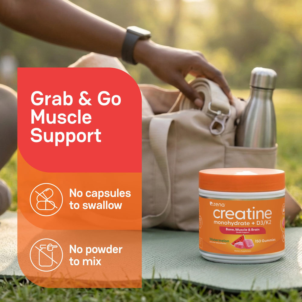 US-made seal visible on Zena Nutrition Creatine Gummies packaging