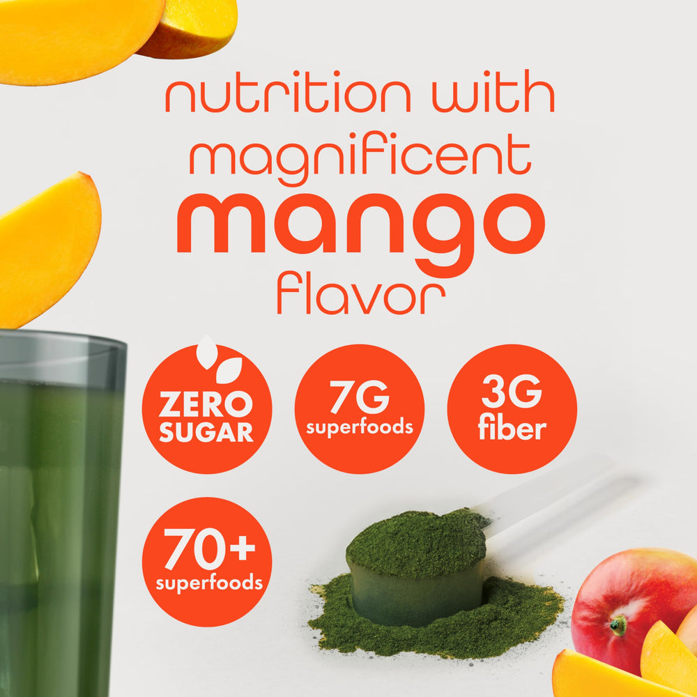 Zena Nutrition Super Greens mango scoop dispense for easy daily use