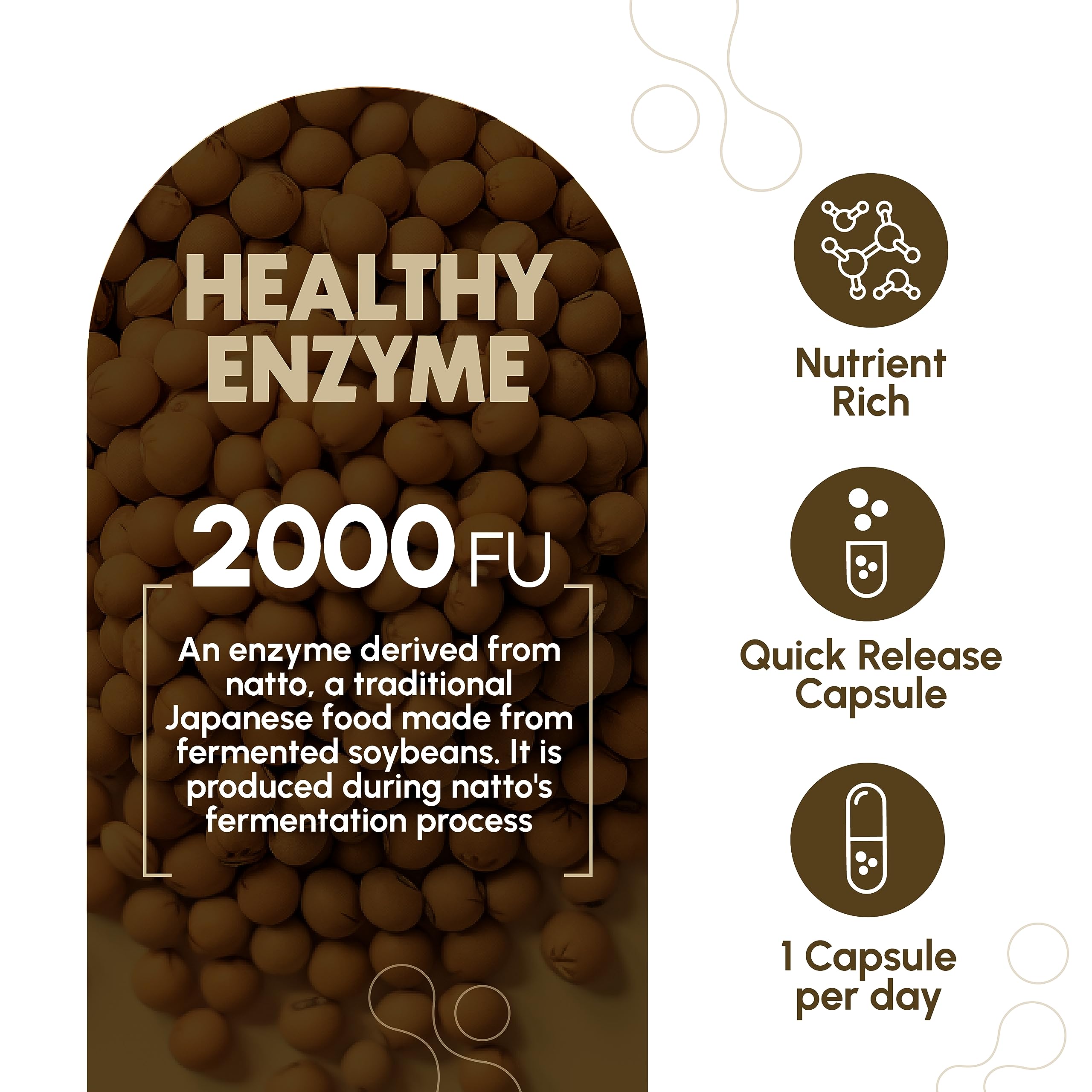 Zenavea nattokinase label highlighting gluten-free, non-GMO ingredients