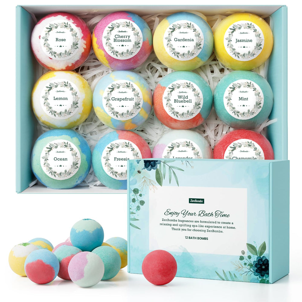 ZenBombs Rose bath bomb for moisturizing soak and fragrance