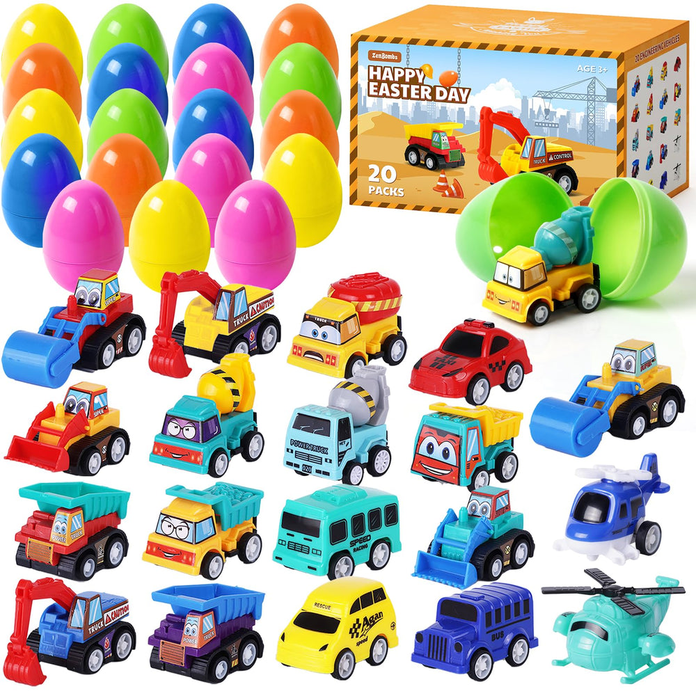ZenBombs Easter eggs with cars inside, ready for a fun hunt and surprise reveals.