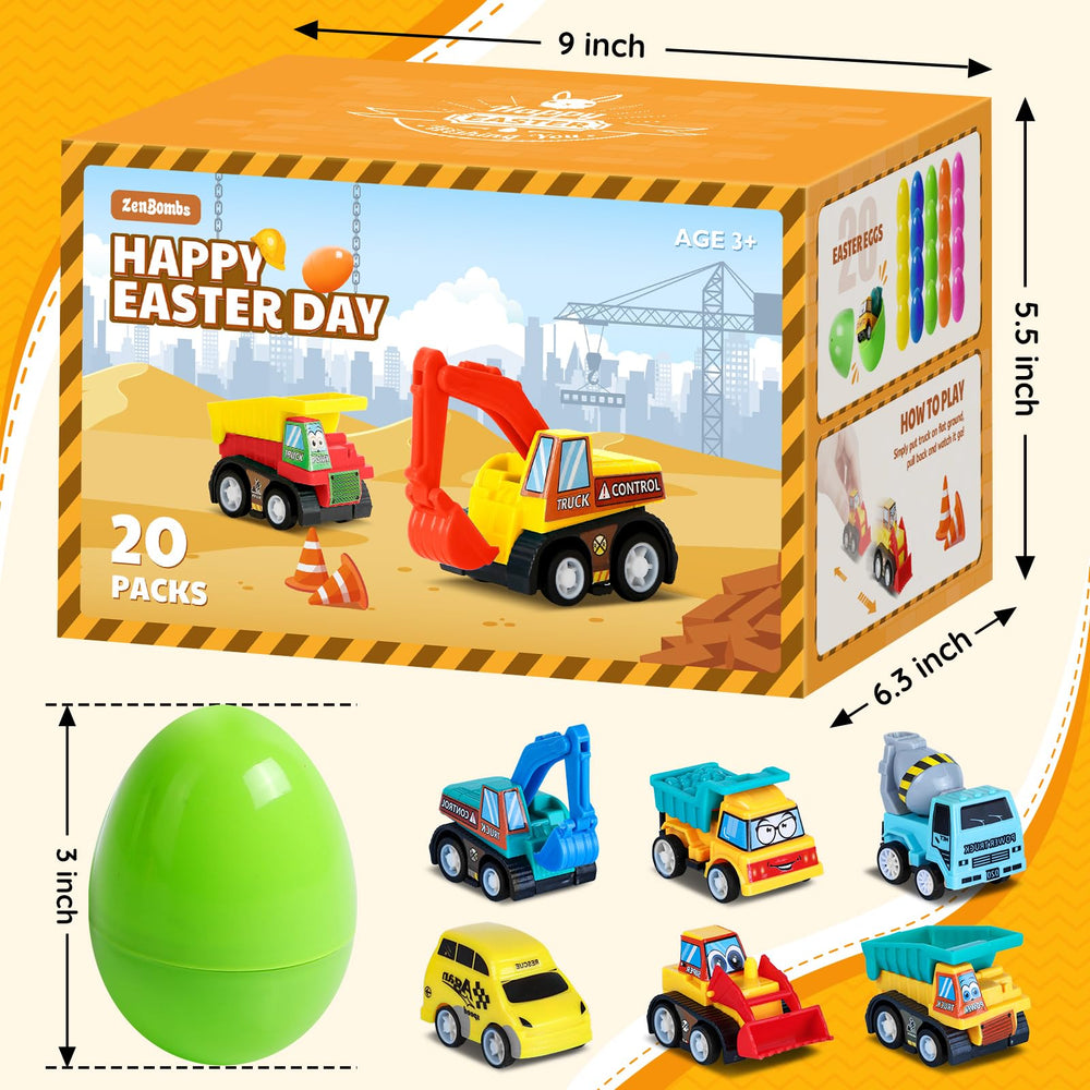 ZenBombs pull-back cars for quick racing and imaginative construction play.