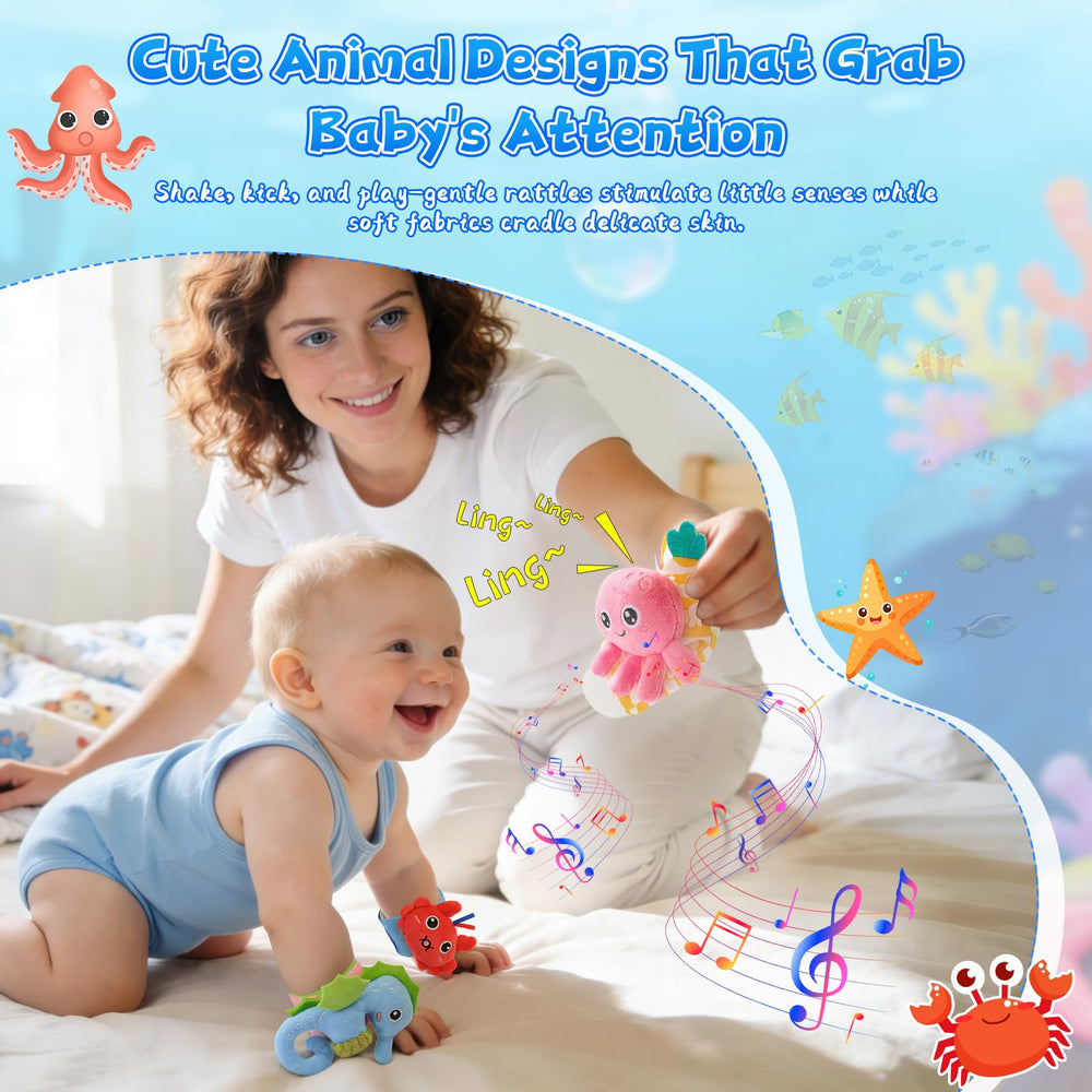 Zendstanding adjustable stay-on design keeps toys secure during stroller and tummy time.