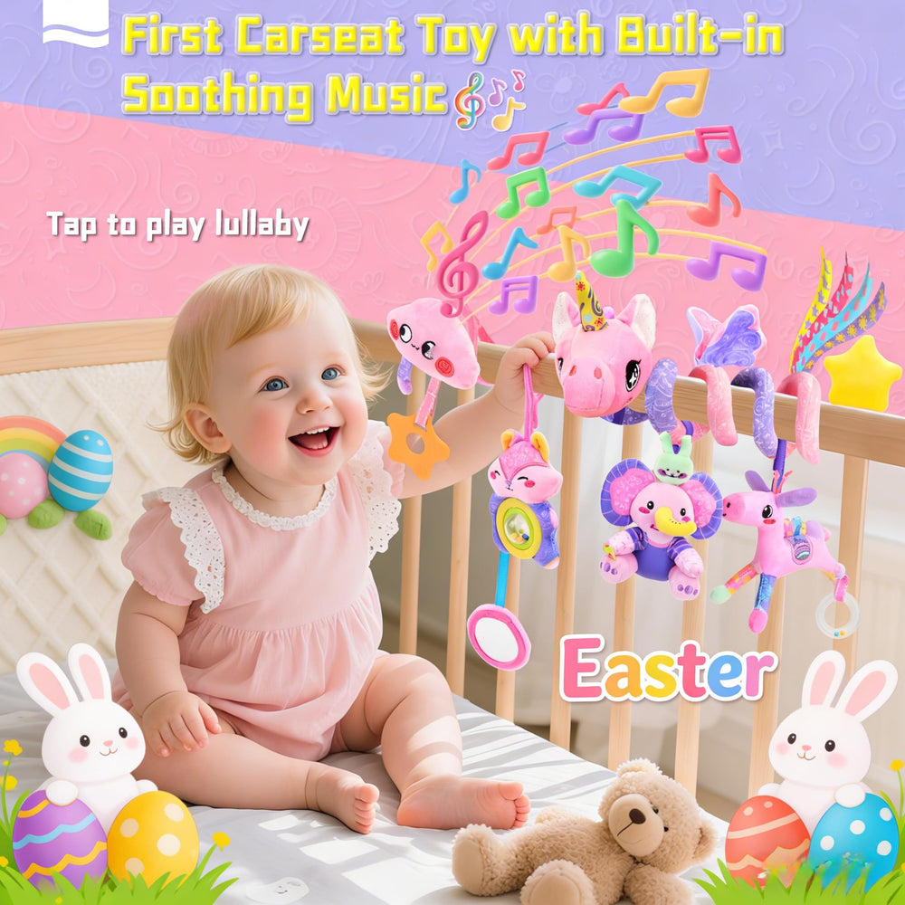 Zendstanding Unicorn crinkly elephant offers tactile exploration during play.