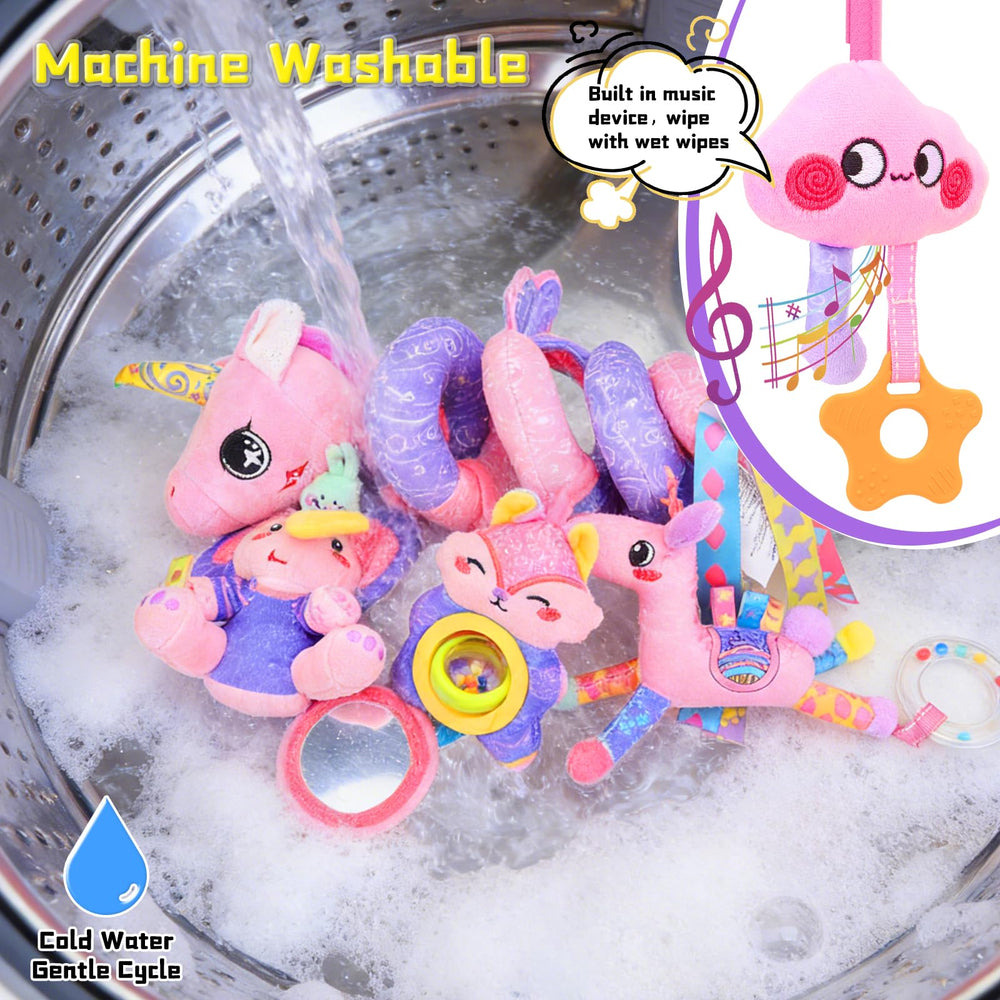 Zendstanding Unicorn detachable teether ideal for travel.