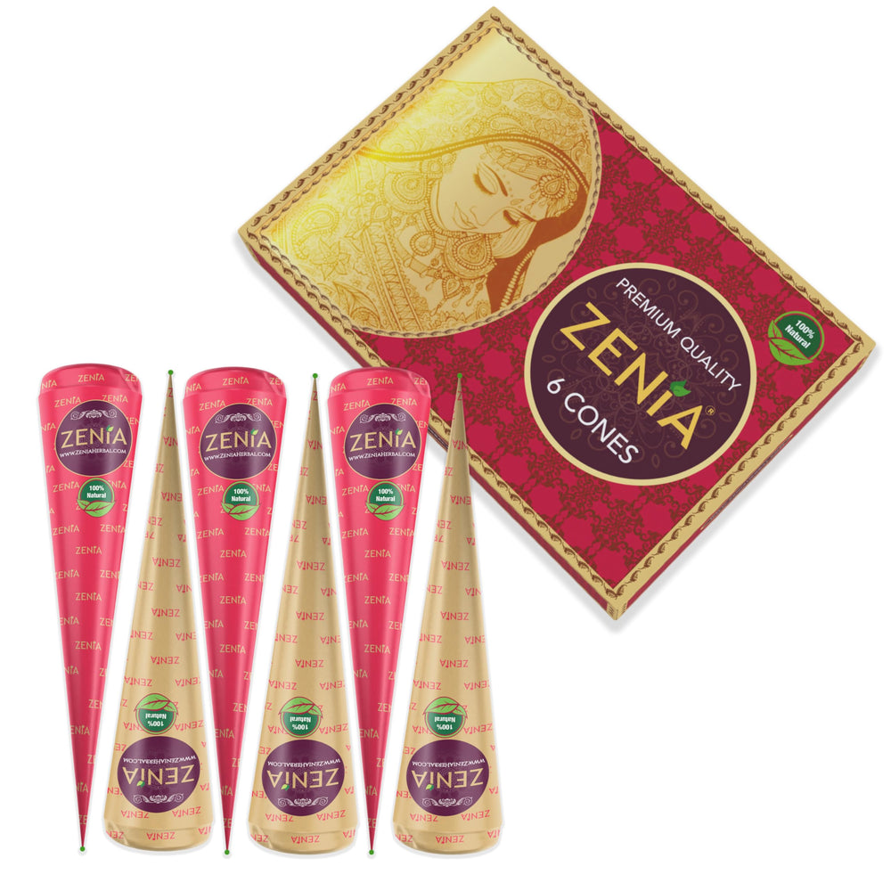 Zenia henna cone application for smooth, even coverage and natural color