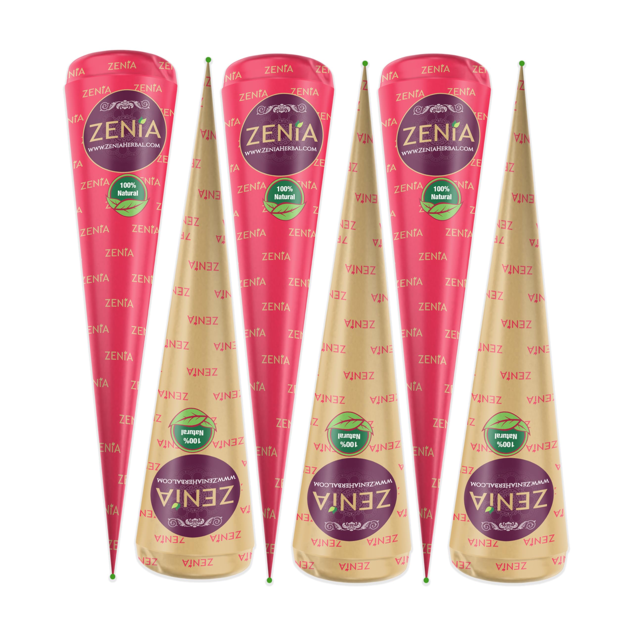 Zenia henna cone open tip ready for quick, mess-free use