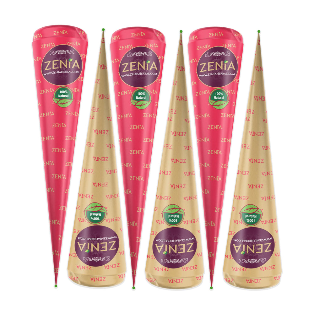 Zenia henna cone open tip ready for quick, mess-free use