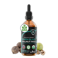 Zenmen Green Black Walnut Hull Tincture bottle with pour spout for daily wellness.