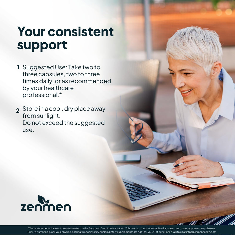 Close-up of Zenmen Tick Immune Support capsules showing vegan composition