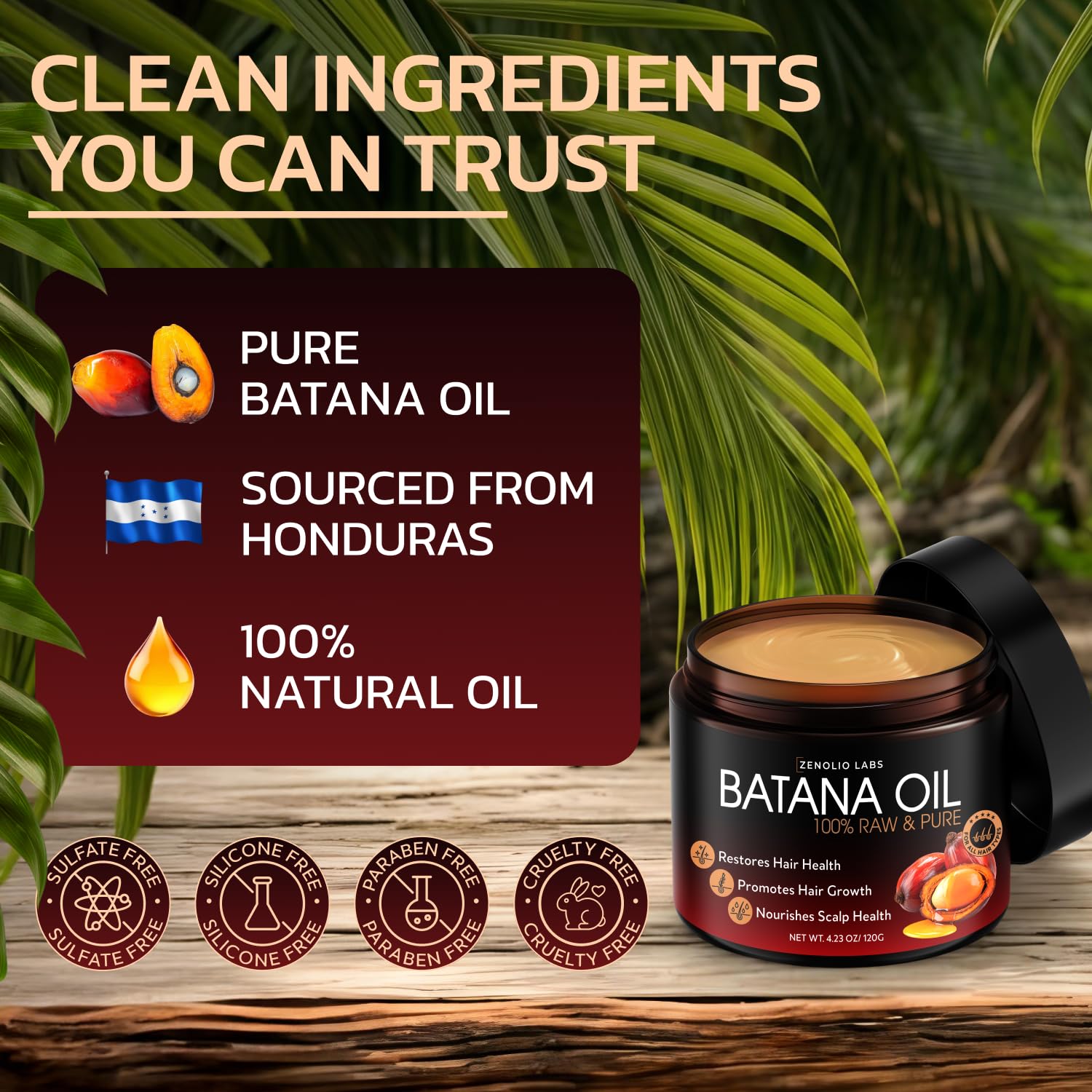 Zenolio Labs Batana Oil deep-conditioning nourishes dry, damaged hair