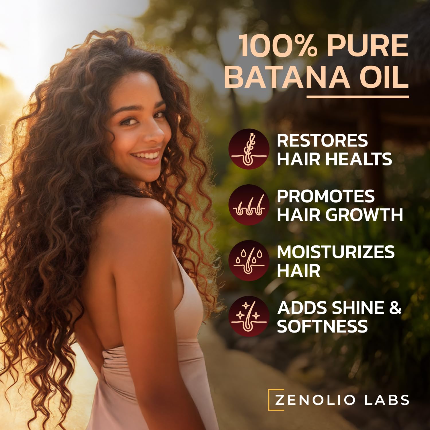 Zenolio Labs Batana Oil drops on hand for scalp application