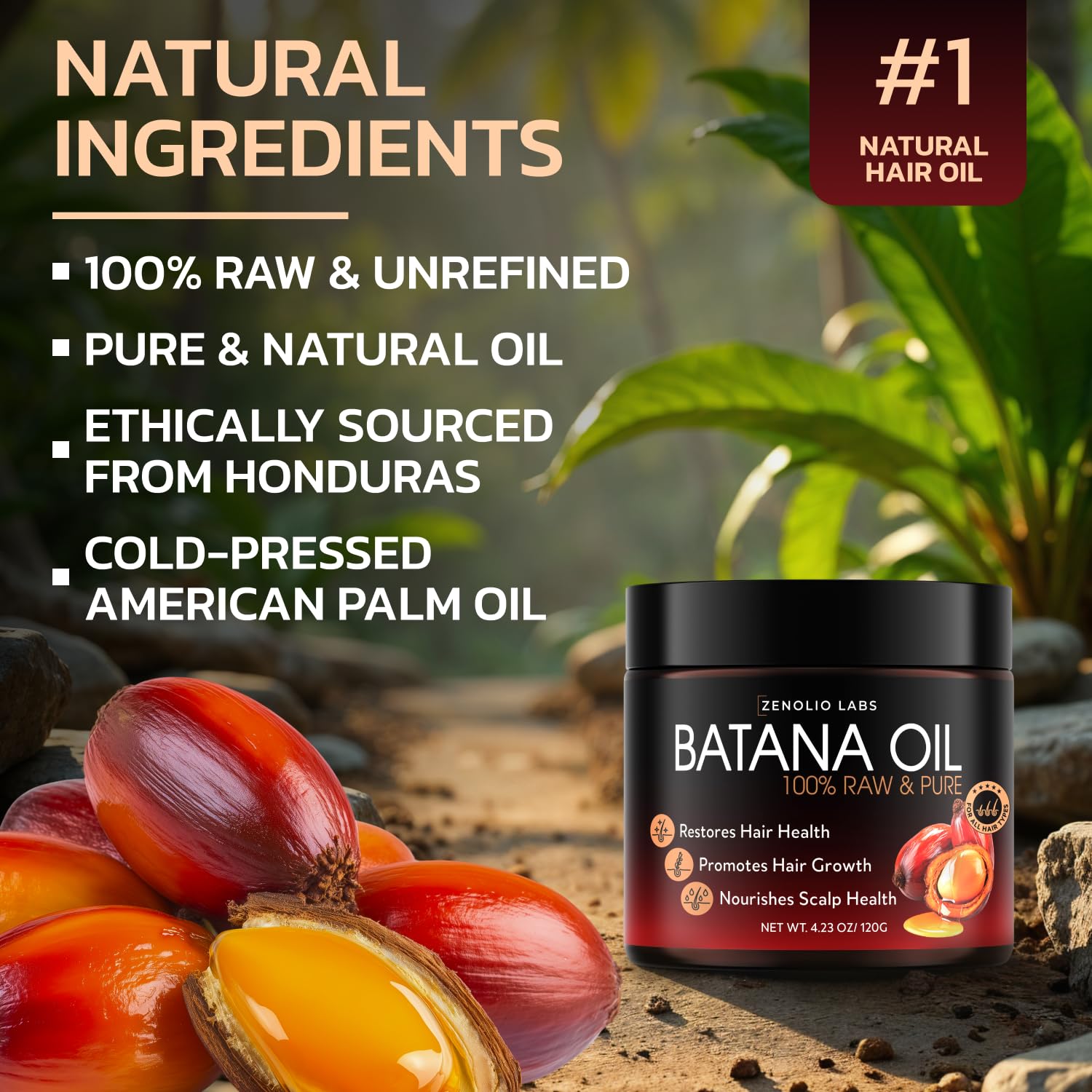 Zenolio Labs Batana Oil rich amber glass preserves freshness