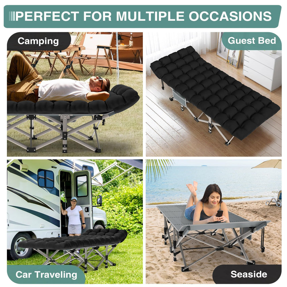 ZENPETIO portable cot used for guest room and travel setup.
