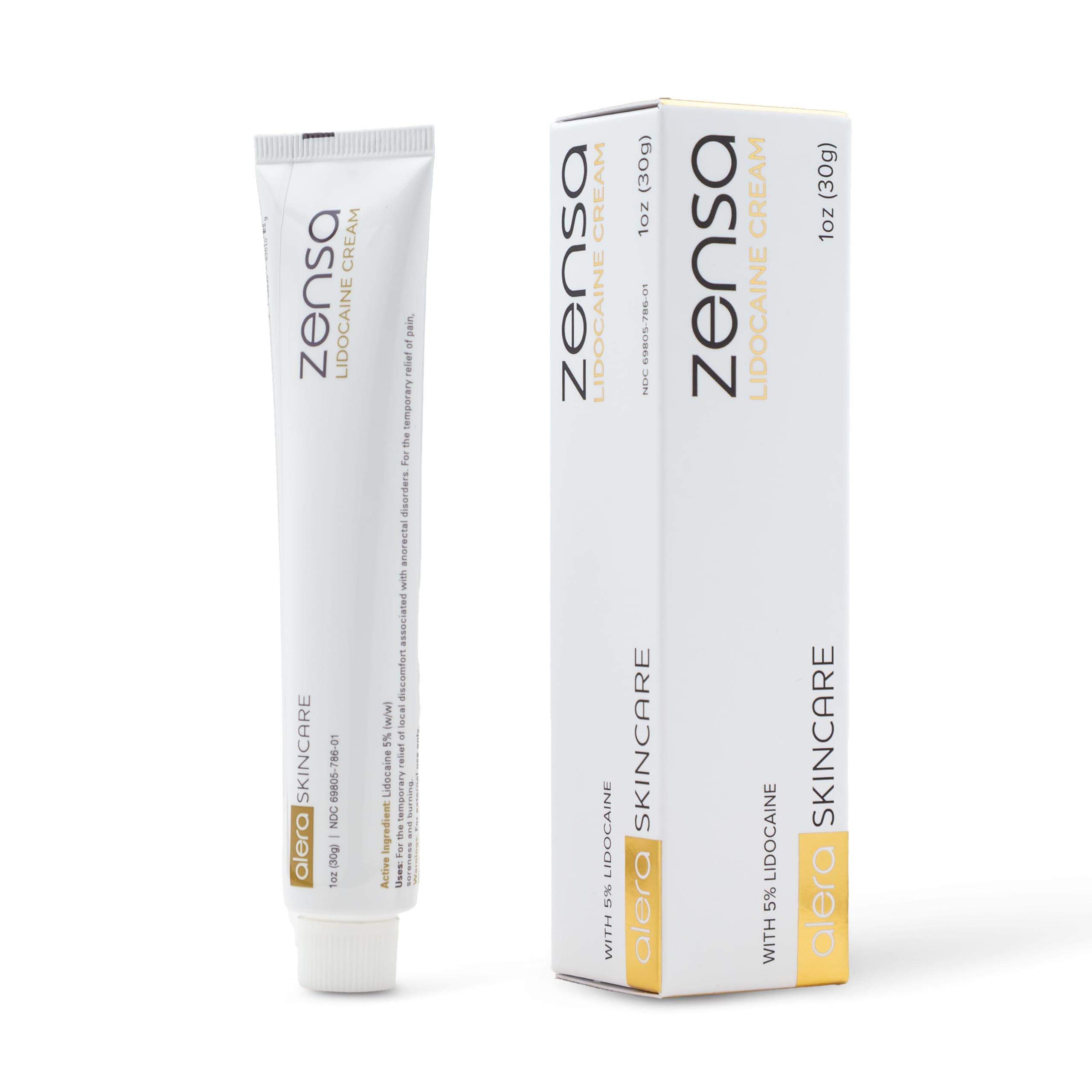 Zensa Numbing Cream 5% tube front for fast, temporary relief.