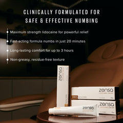 Zensa cream texture on skin shows non-greasy, long-lasting comfort.
