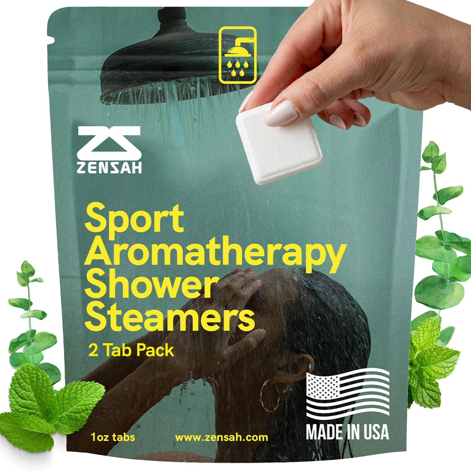 Zensah Sport Shower Steamer eucalyptus closeup for relaxation and mindful recovery