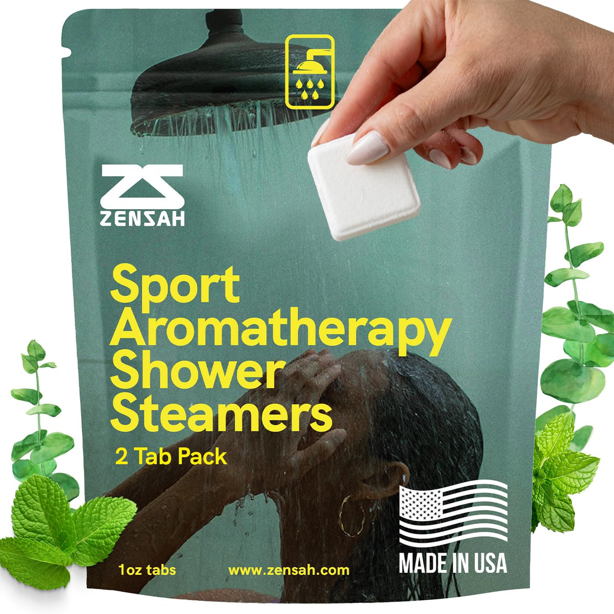 Zensah Sport Shower Steamer eucalyptus closeup for relaxation and mindful recovery