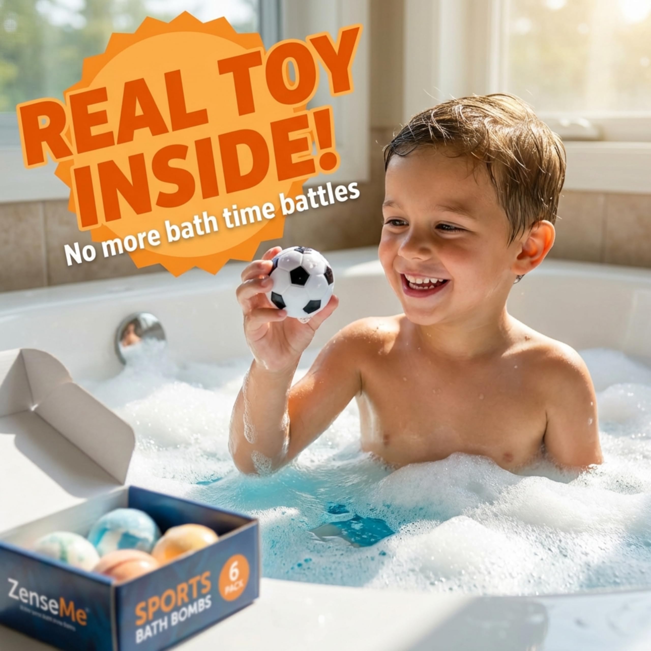 ZenseMe sports flash cards provide fun learning prompts during bath.