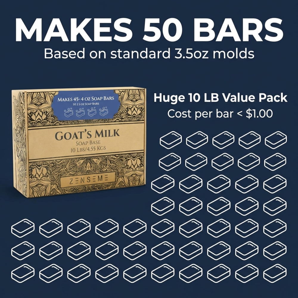 ZenseMe Goats Milk Soap Base cut-ready rectangle, convenient for quick bar making