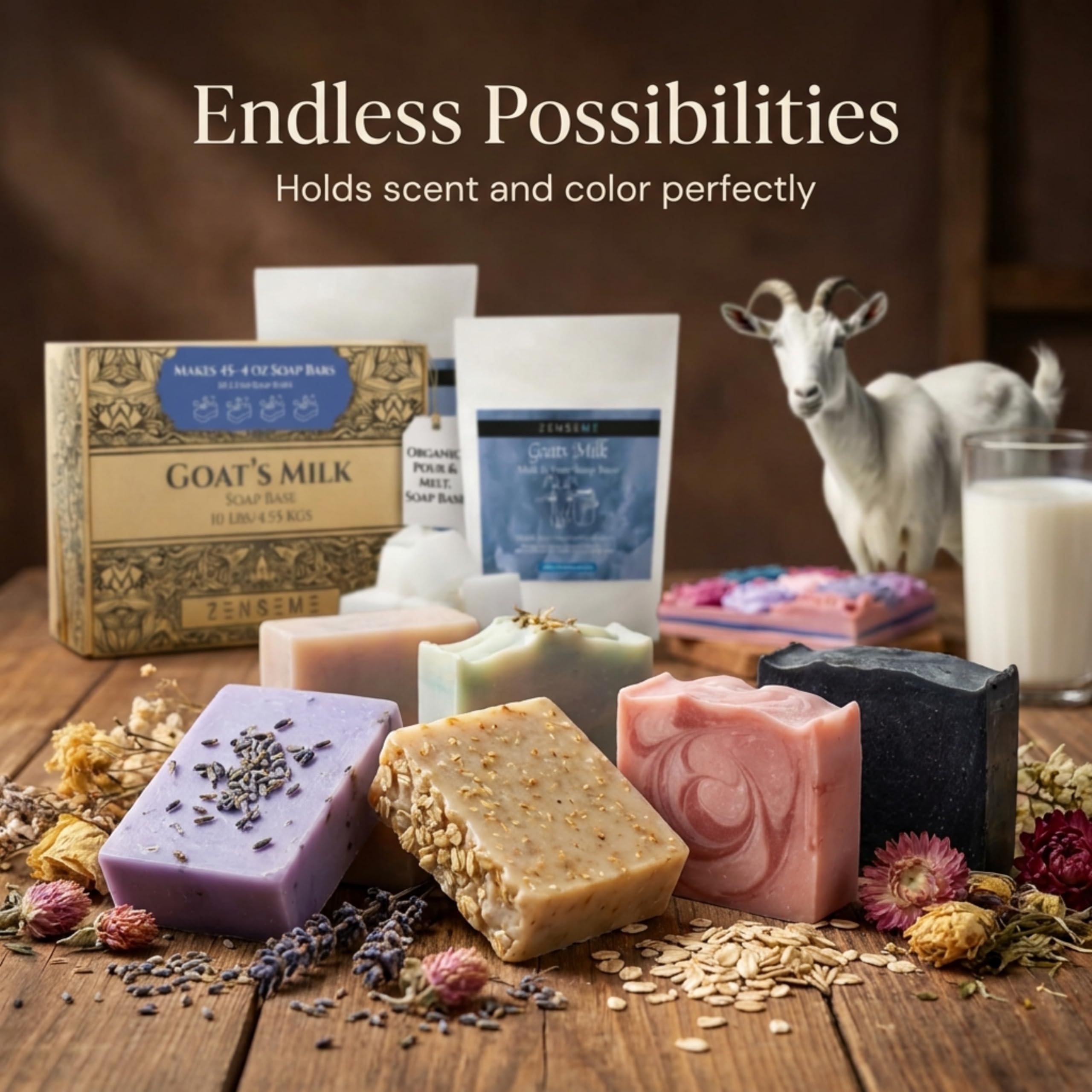 ZenseMe Goats Milk Soap Base gift-ready packaging for DIY spa gifts