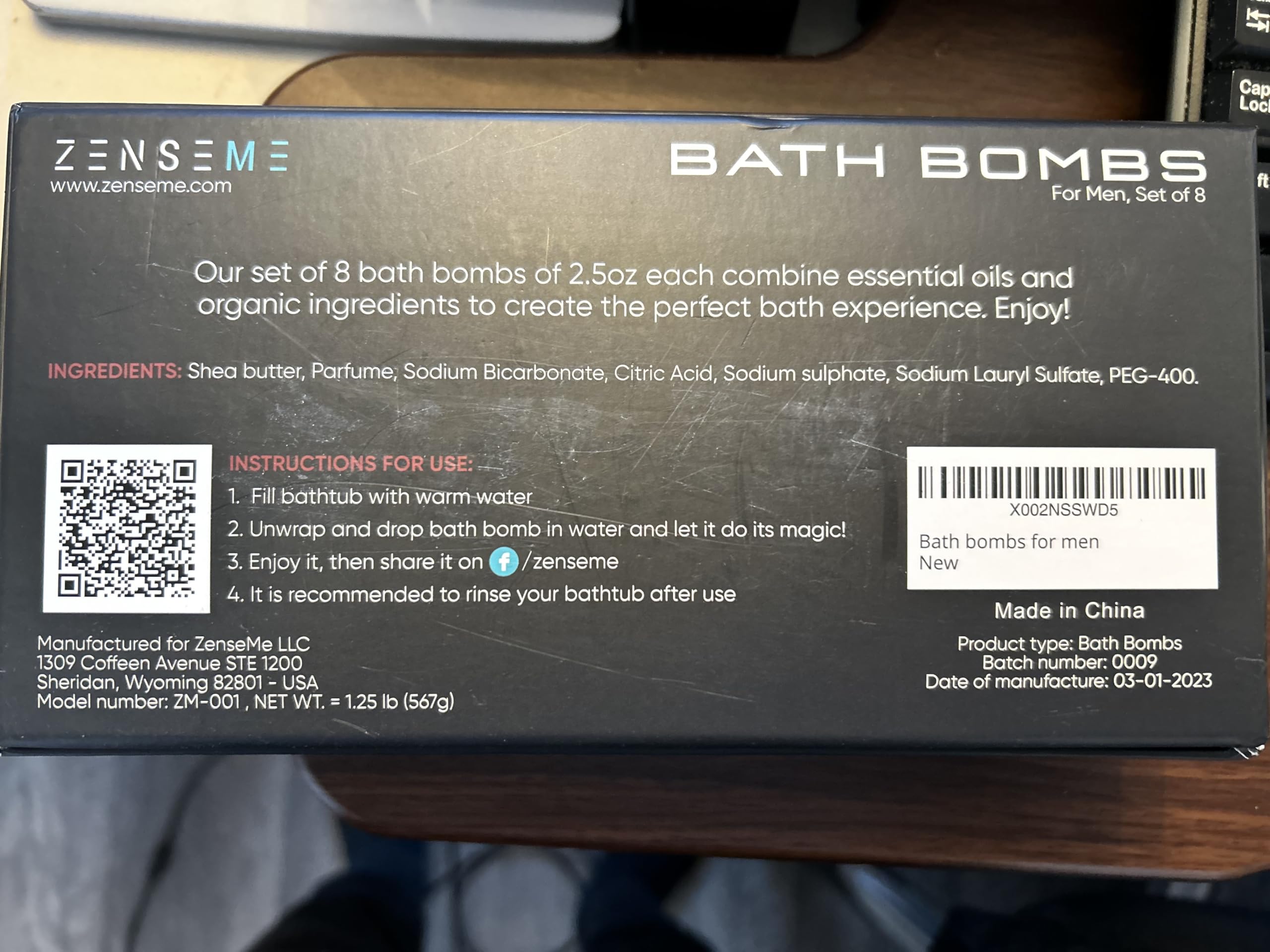 ZenseMe shea butter enriched bomb moisturizes skin while you soak.