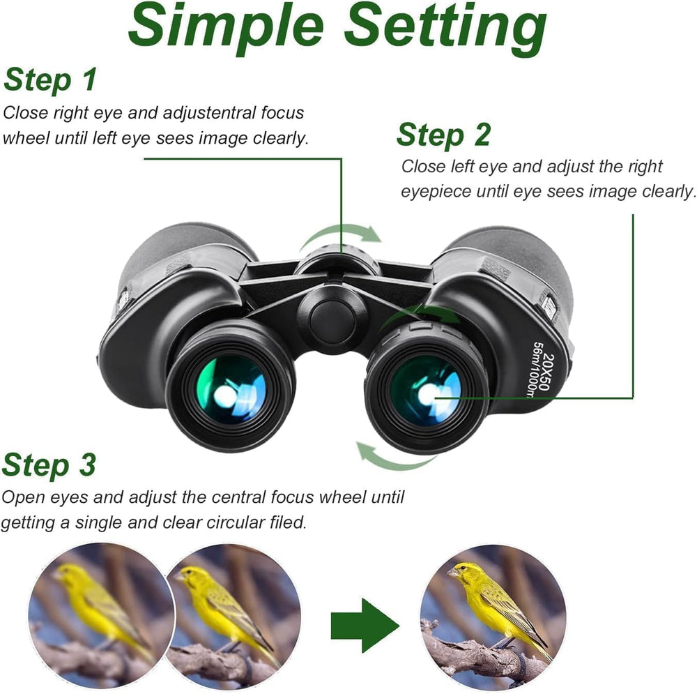 Zensura 20x50 binoculars for outdoor sports with rugged, non-slip grip.