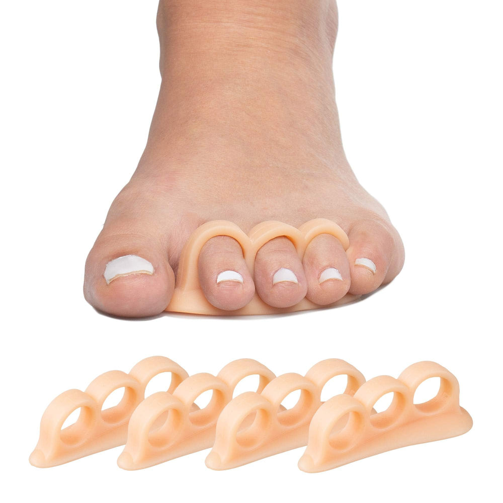 ZenToes hammer toe corrector beige soft gel strap closeup for gentle toe alignment