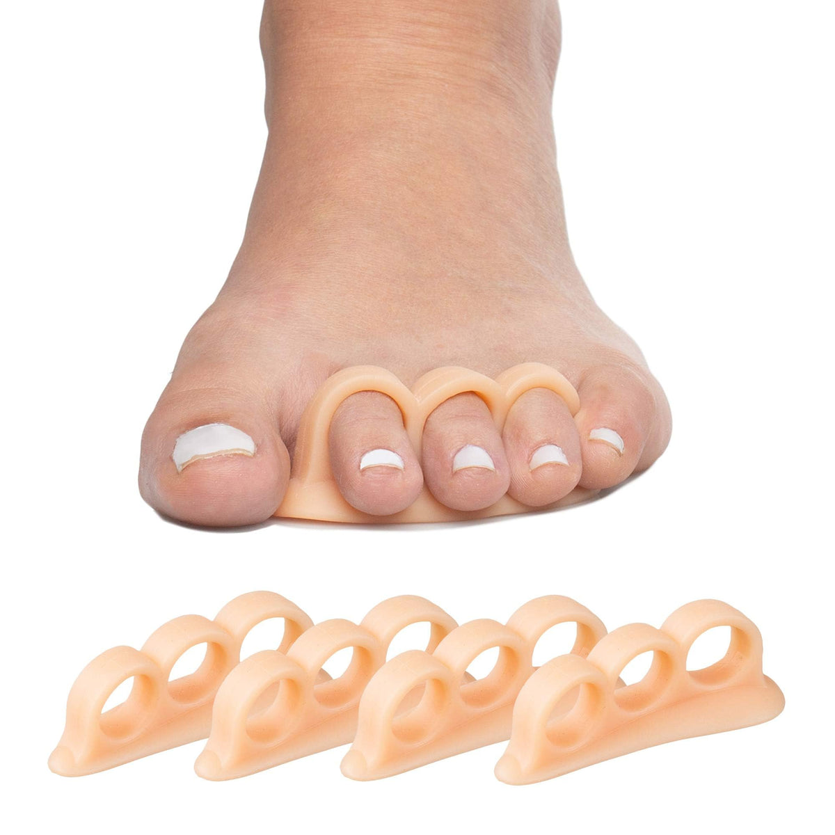 ZenToes hammer toe corrector beige soft gel strap closeup for gentle toe alignment