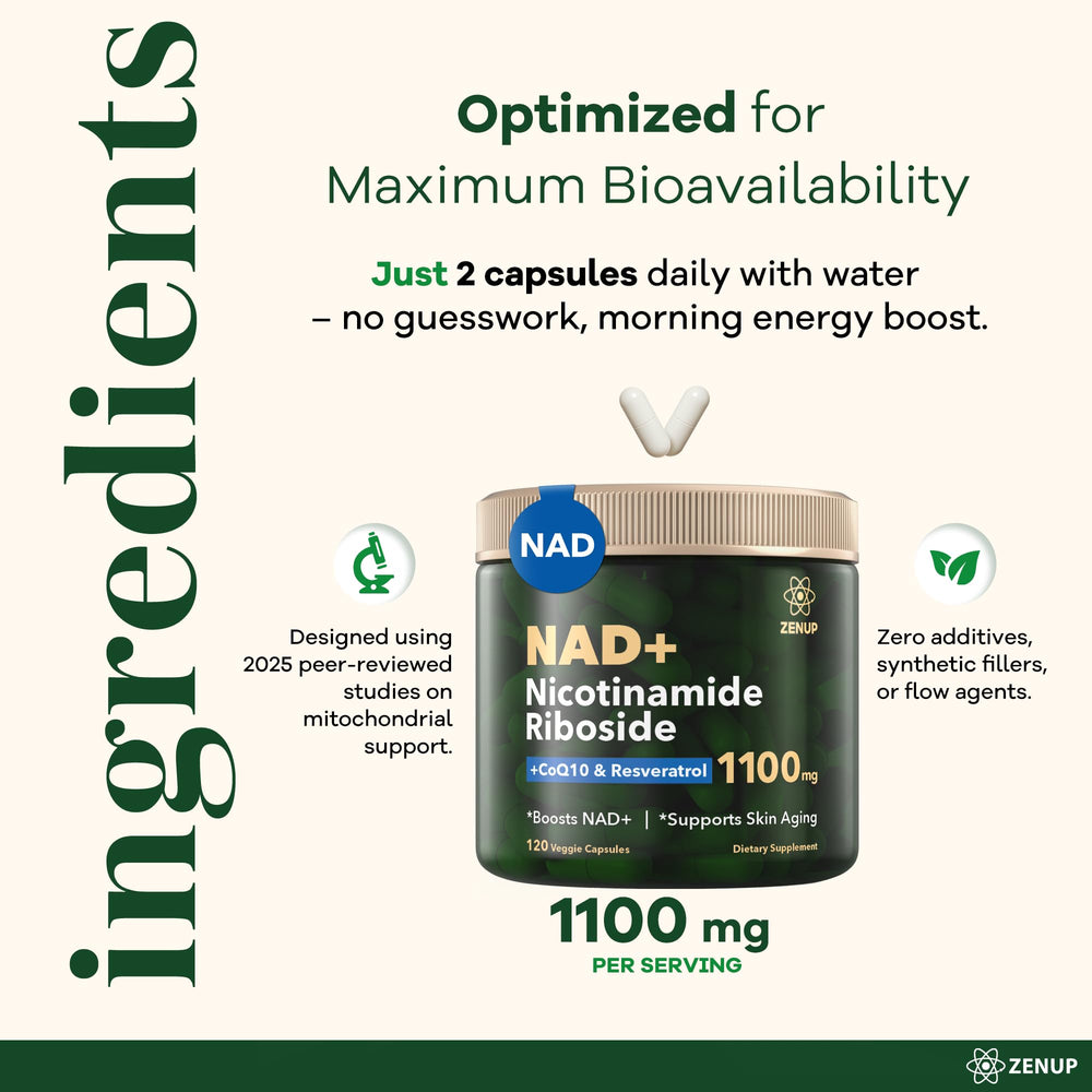 ZenUP NAD+ daily-use-scene depicts a calm routine supporting mental focus