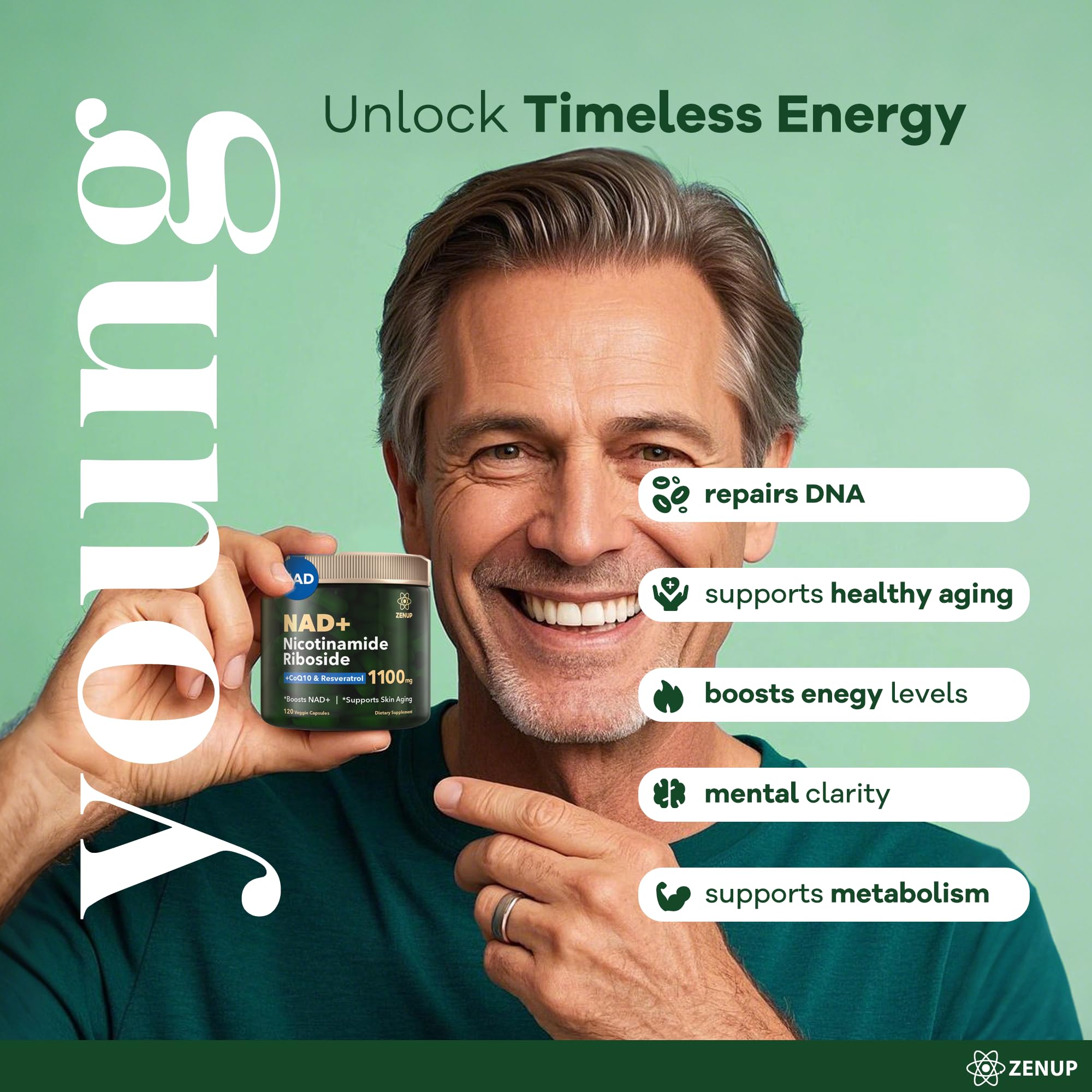 ZenUP NAD+ liposomal-detail emphasizes advanced delivery for better absorption