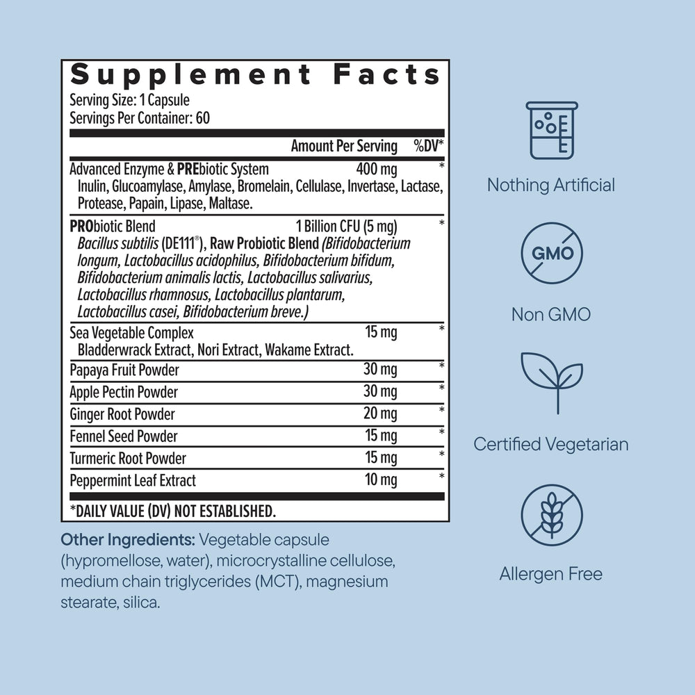Zenwise Health digestive enzymes capsule close-up highlighting blend and speed