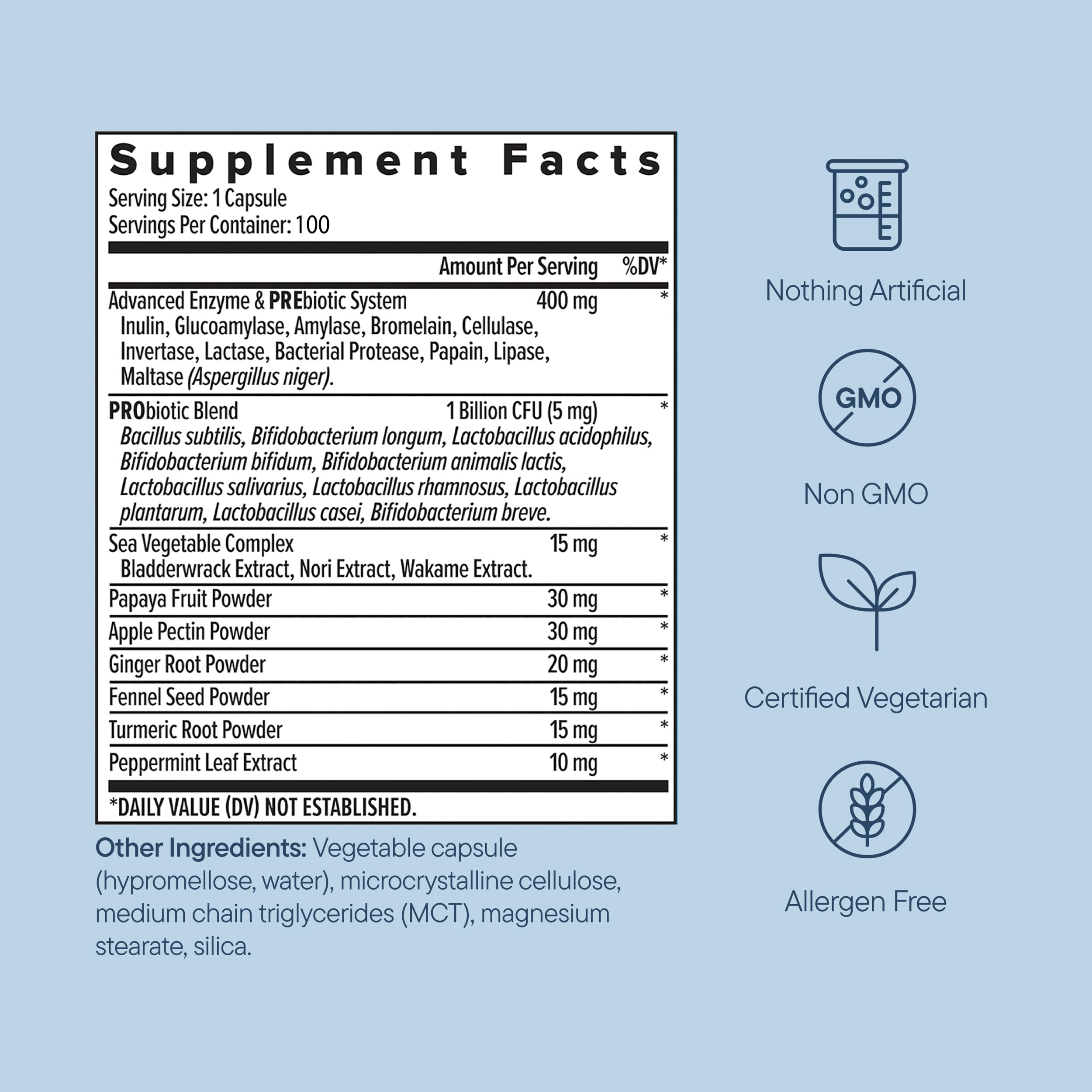 Zenwise Health plant-based vegetarian enzymes with prebiotic fiber